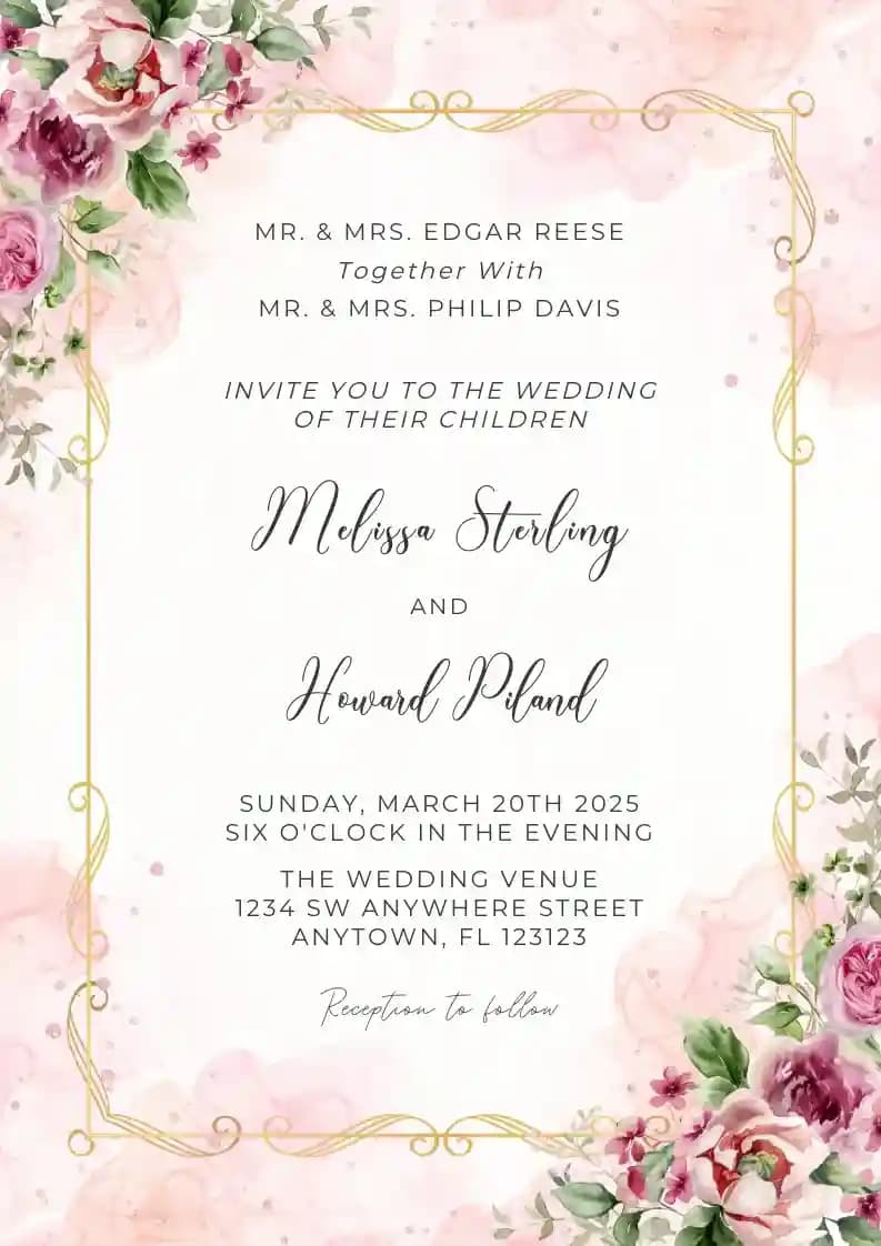 Wedding Invitations - Floral Corner