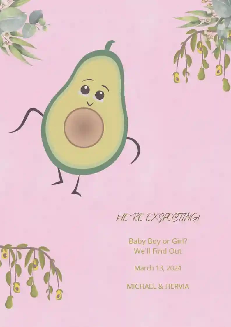 Cărți De Anunț Pentru Sarcină - Avocado Zâmbitor