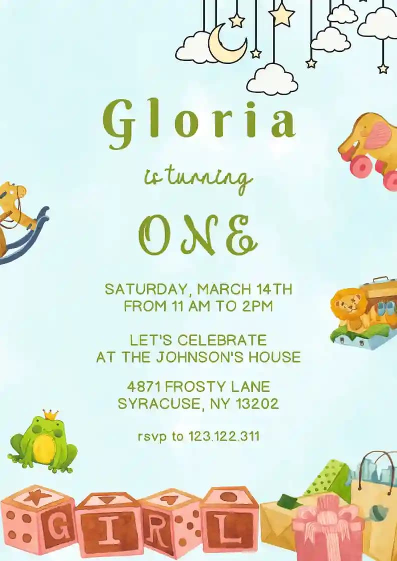 First Birthday Invitations - Dice