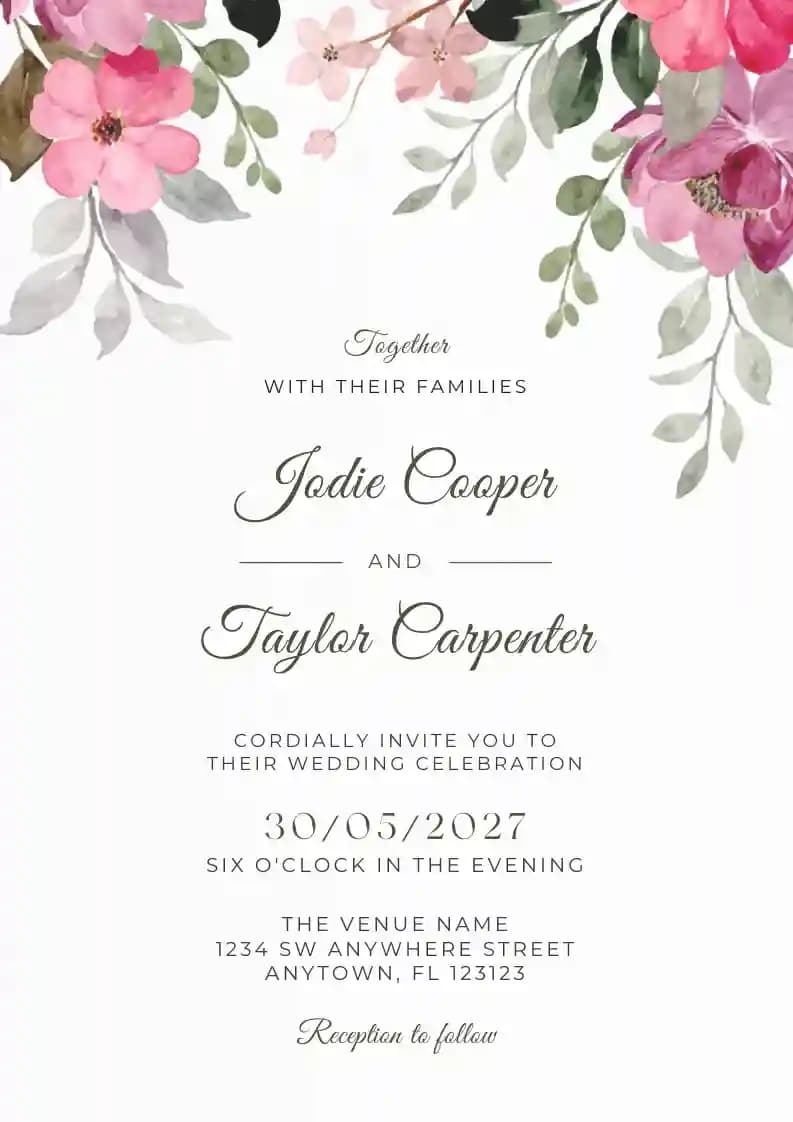 Wedding Invitations - Soft Flower