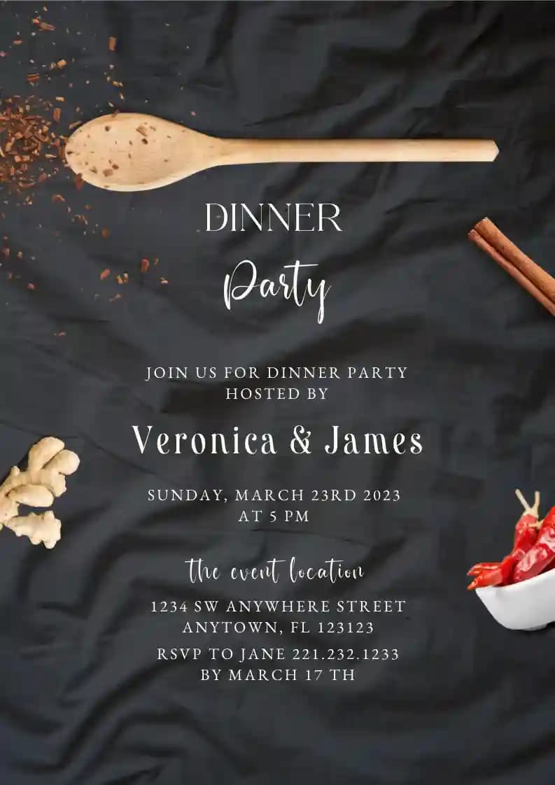 Invitaciones Para Cenas - Especias De Cocina