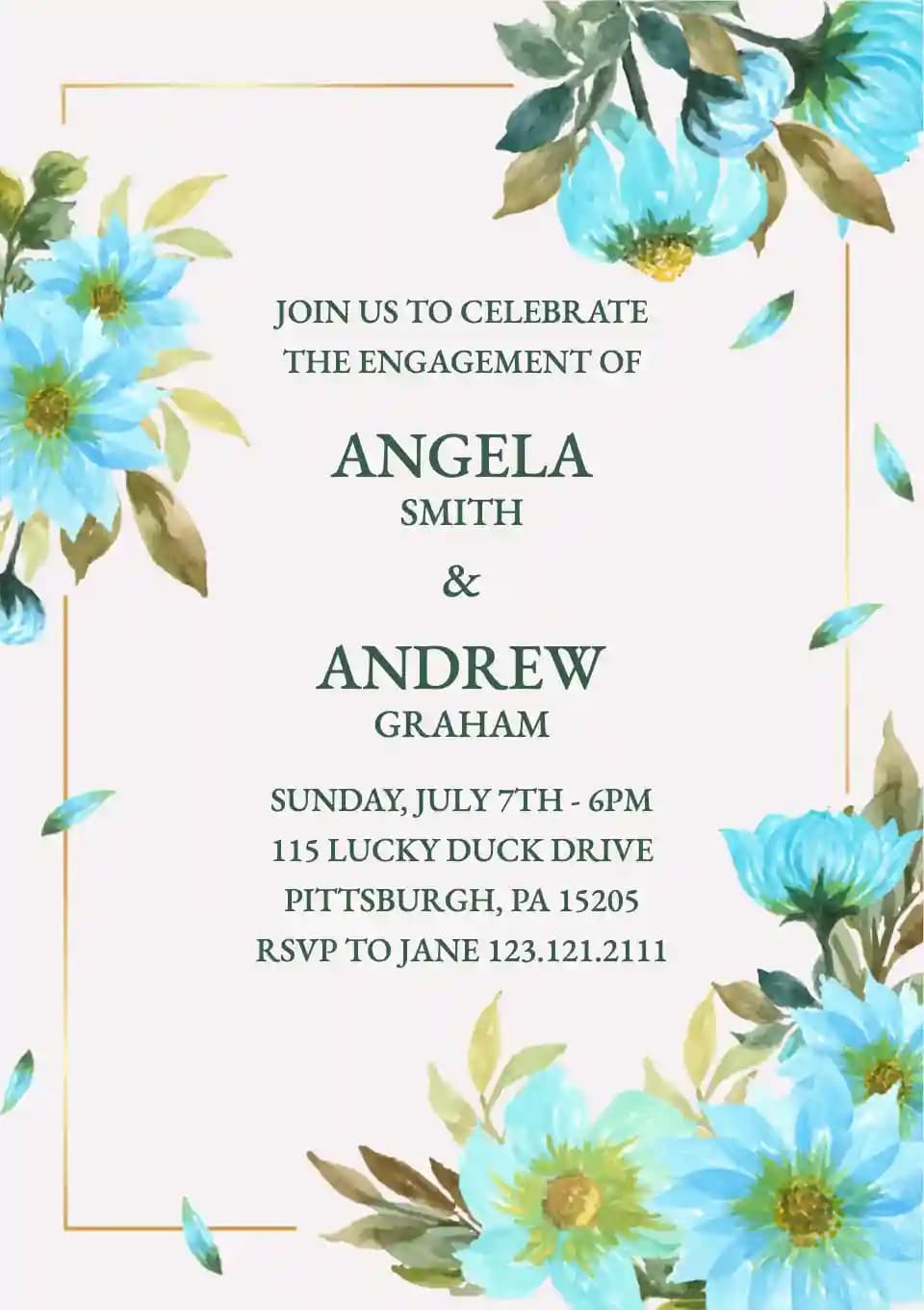 Invitaciones Para Fiesta De Compromiso - Flor De Tosca