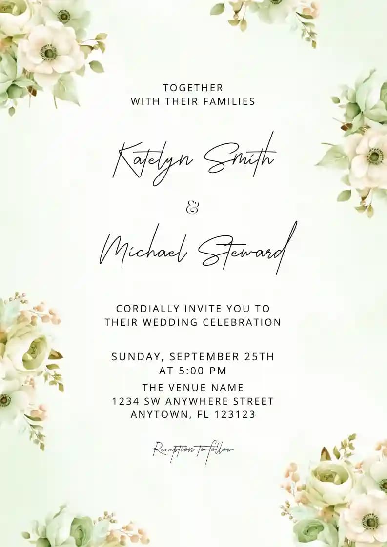 Wedding Invitations - Pastel Flower Bouquet