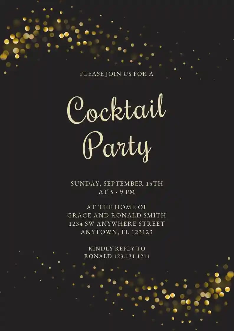 Einladungen Zur Cocktailparty - Goldblase