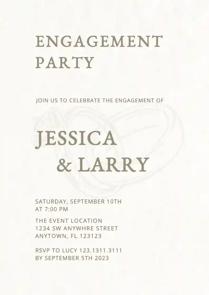 Engagement Party Invitations - Minimalist Engagement Invite