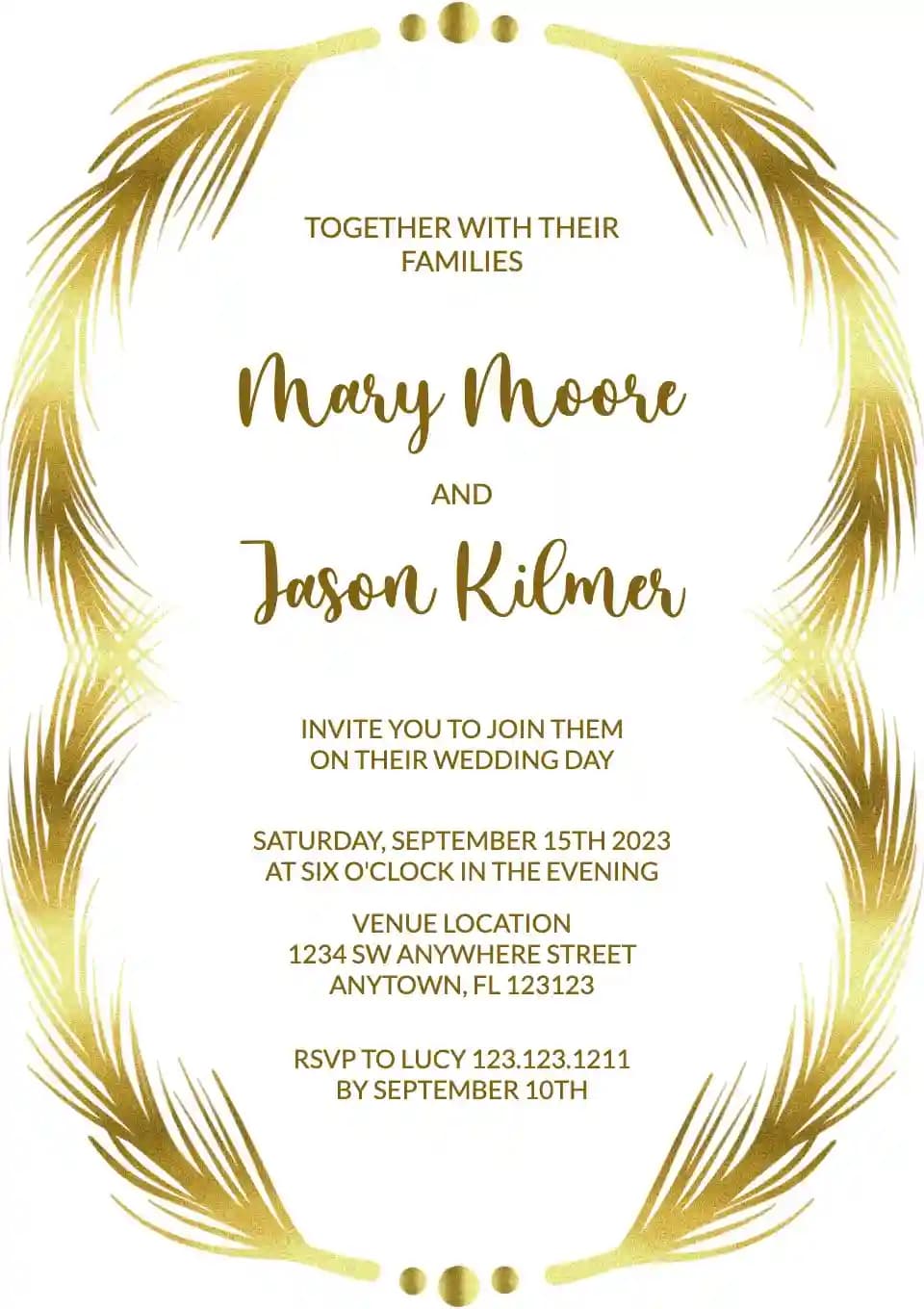 Wedding Invitations - Gold Leaf Flora