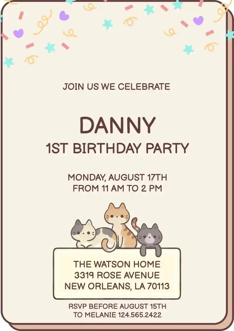 Invitations Pour Un Premier Anniversaire - Pawsome Pawty