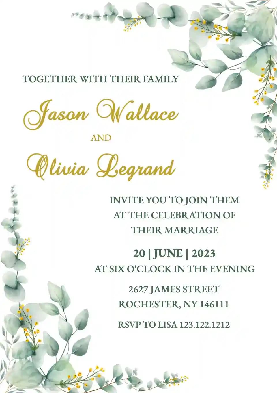 Wedding Invitations - Beautiful Leaf