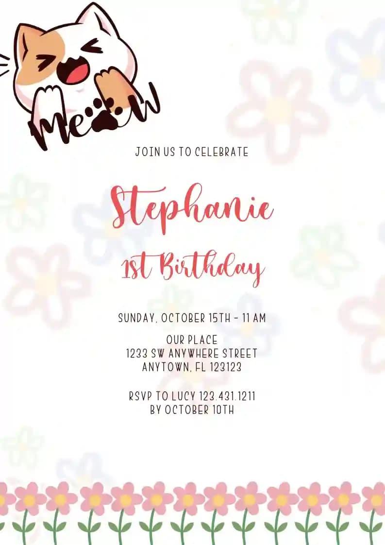 Invitaciones Para El Primer Cumpleaños - Fiesta Guapa