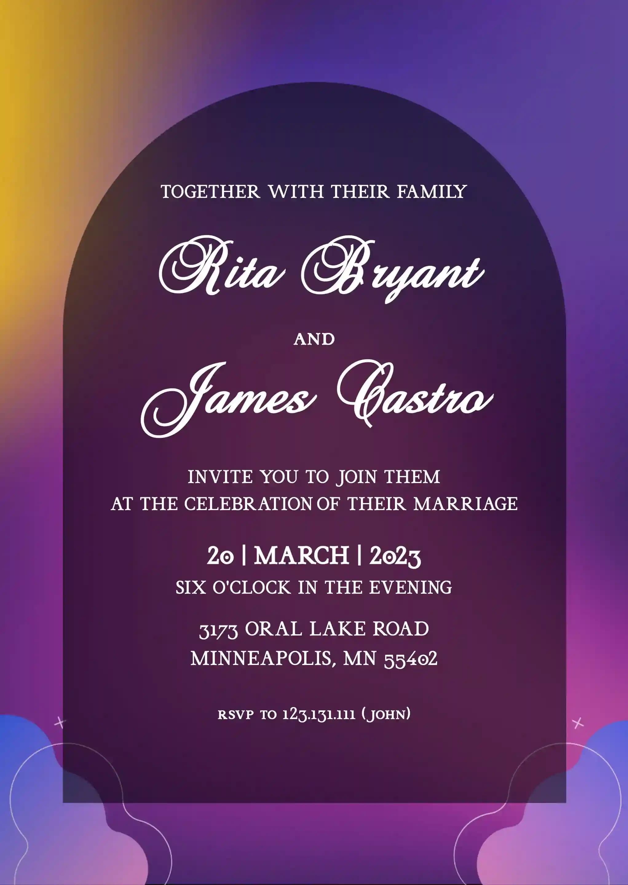 Wedding Invitations - Purple Gradient