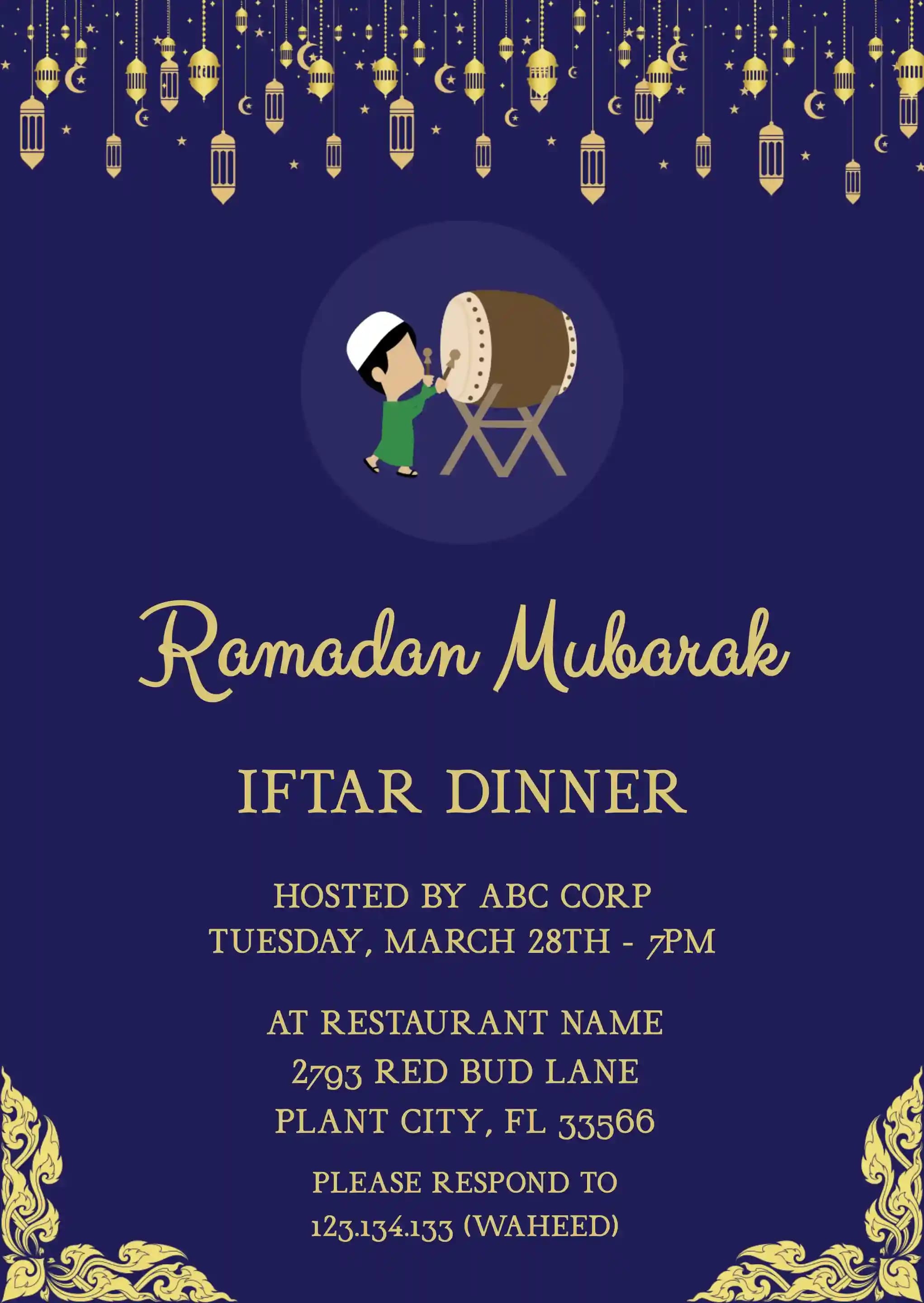 Ramadan Invitationer - Lanterner Og Tromle