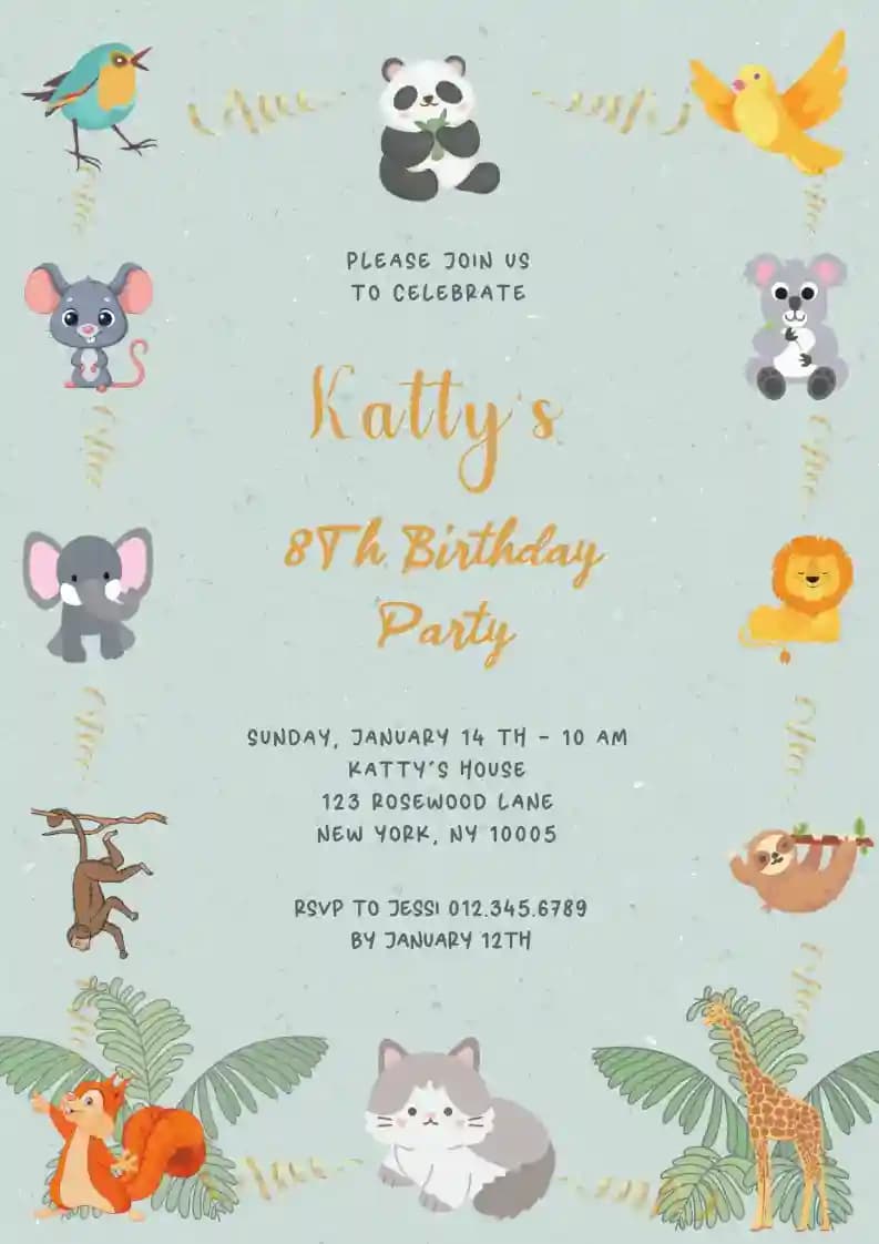 Inviti Di Compleanno Per Bambini - Piccolo Safari