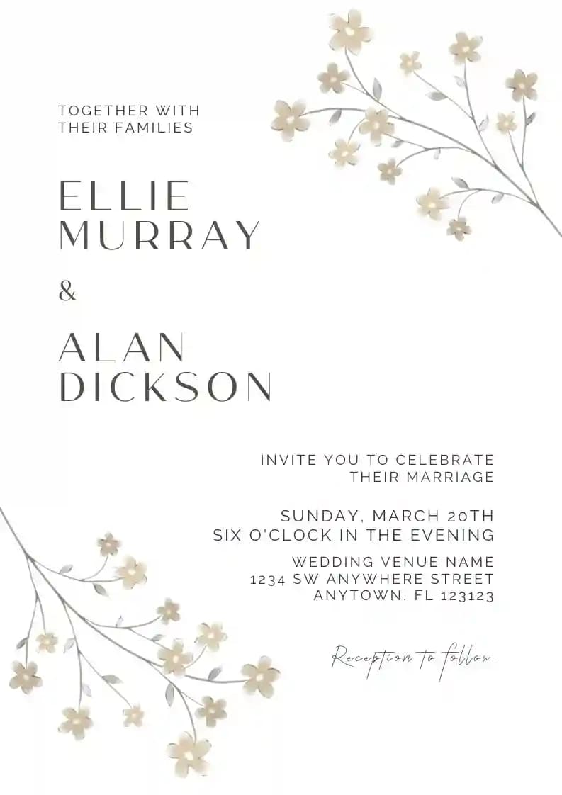 Wedding Invitations - Minimalist Flower