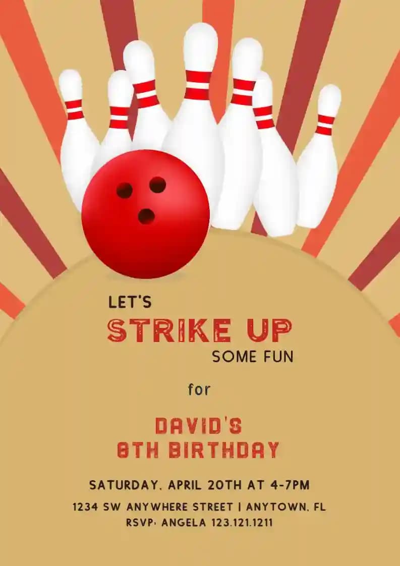 Einladungen Zum Kindergeburtstag - Bowlingparty