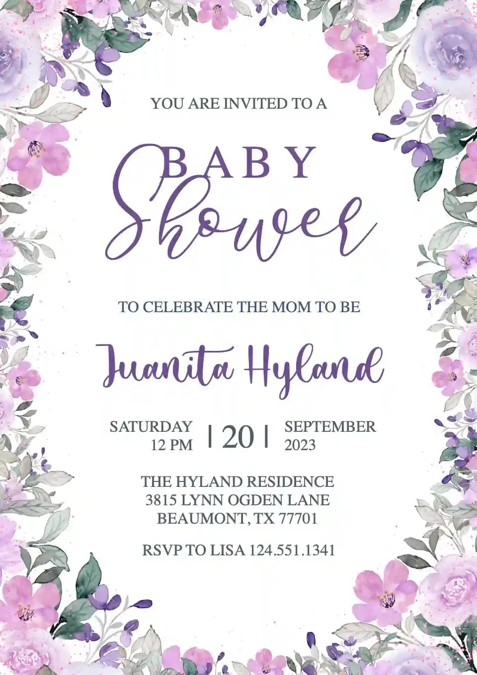 Inviti Per Baby Shower - Giardino Floreale