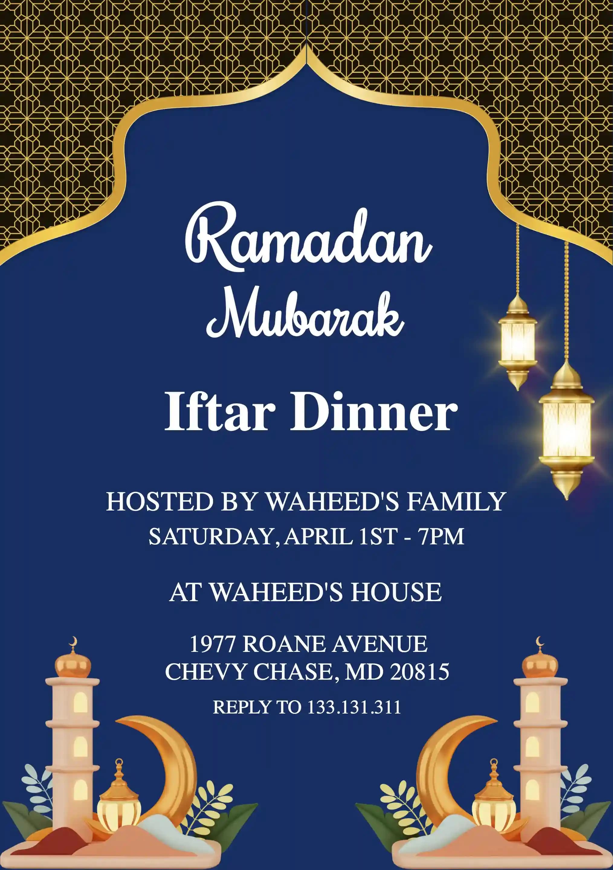 Ramadan Invitationer - Islamisk Dekorativ