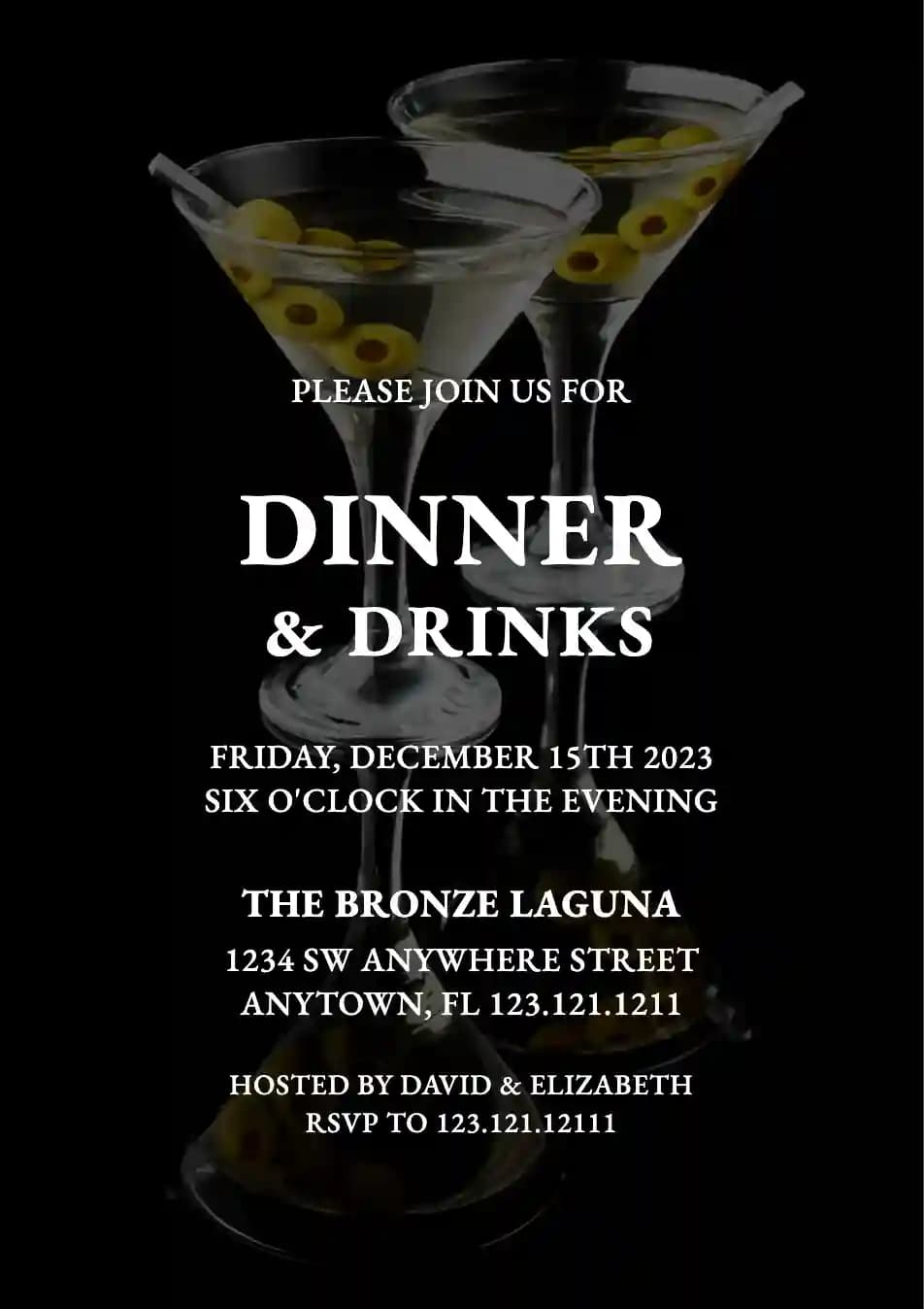 Dinner Party Invitations - Martini Vermouth Drink