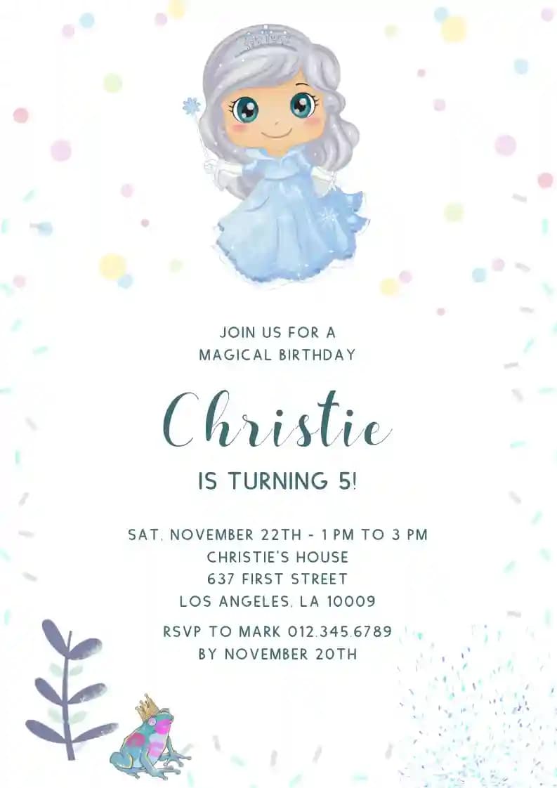 Inviti Di Compleanno Per Bambini - Principessa Della Neve