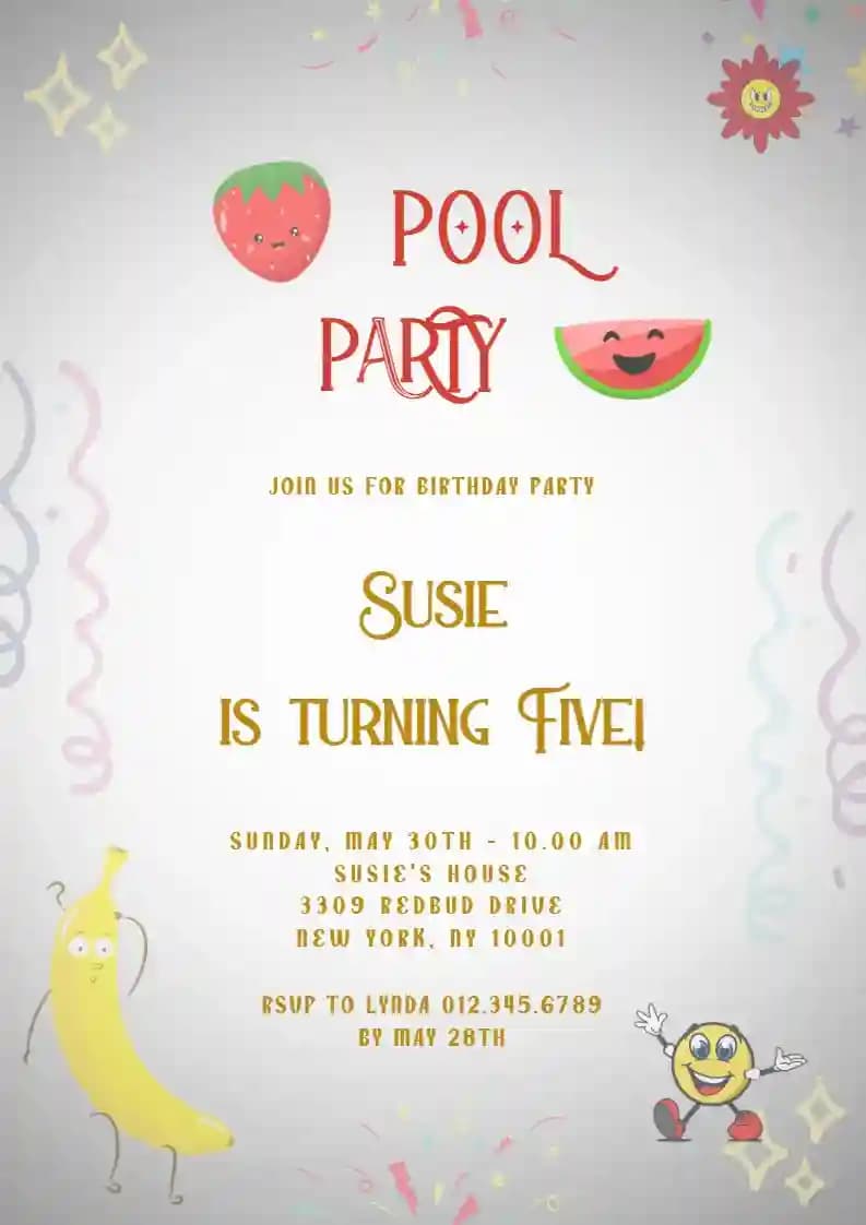 Kids Birthday Invitations - Delicious Fruit