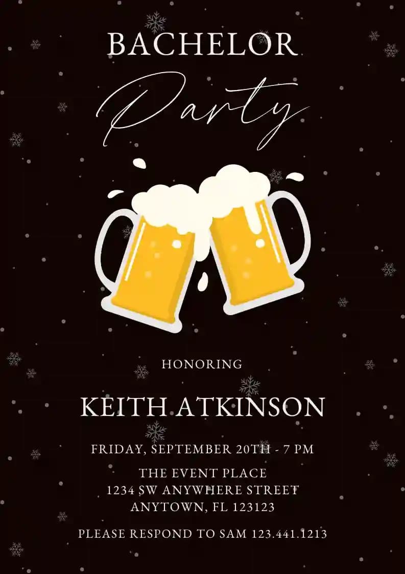 Bachelor Party Invitations - Mugs Toast