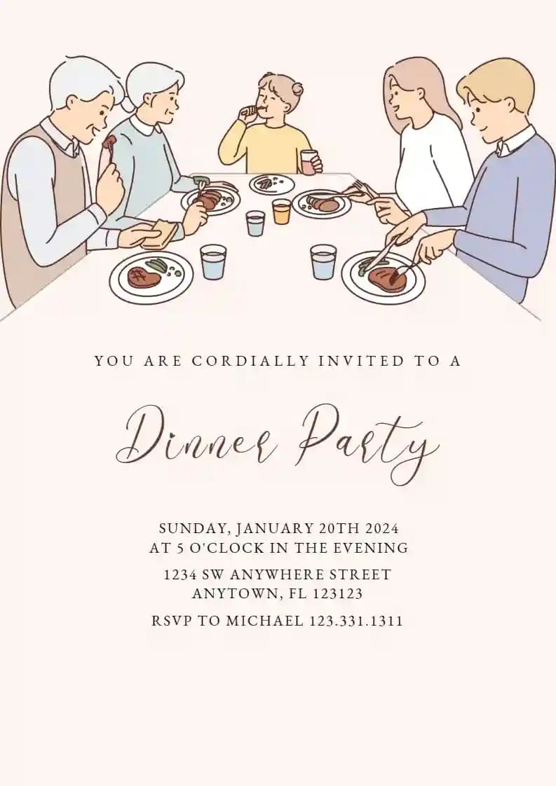 Dinner Party Invitations - The Night With Family