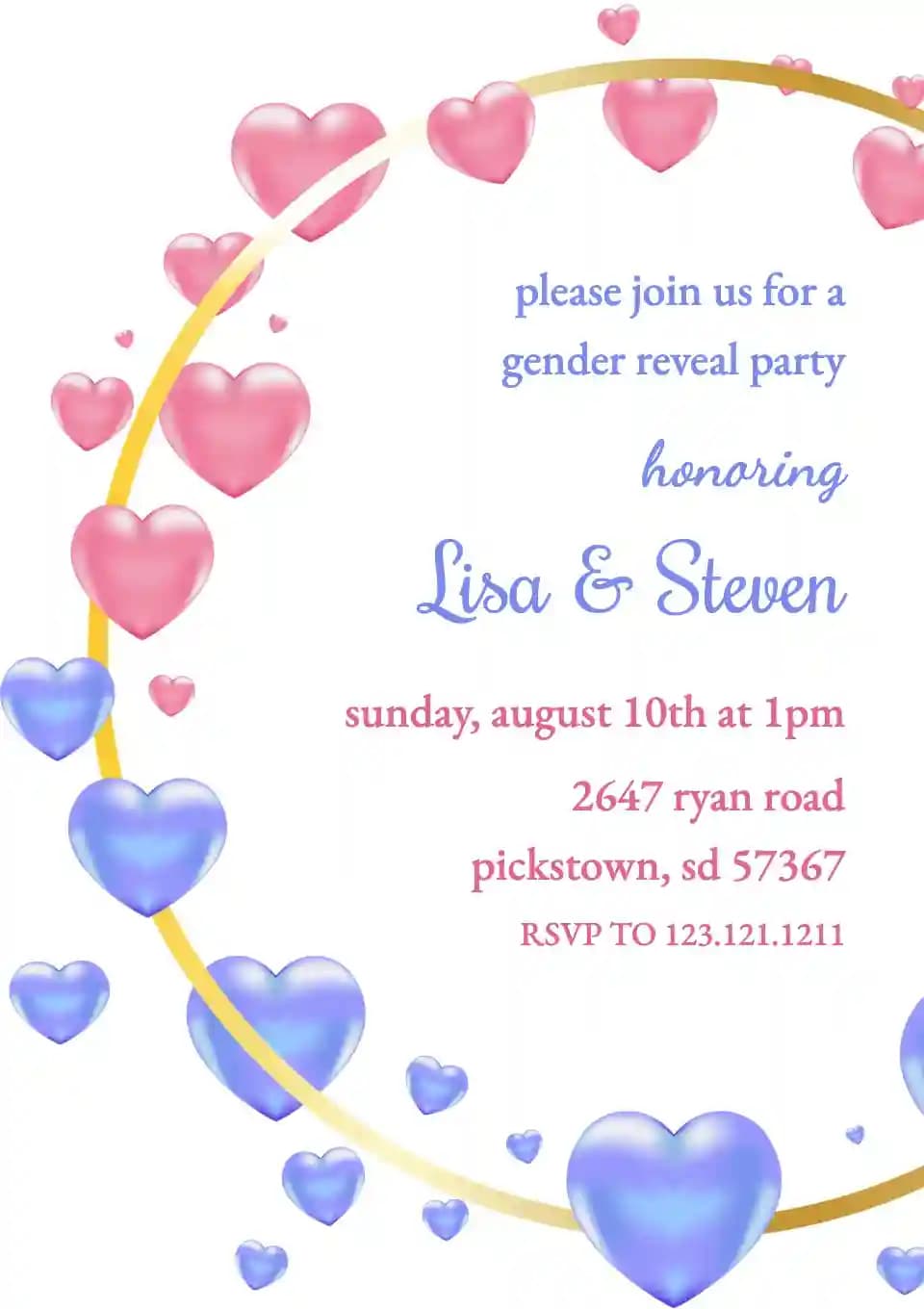 Undangan Gender Reveal - Bentuk Cinta