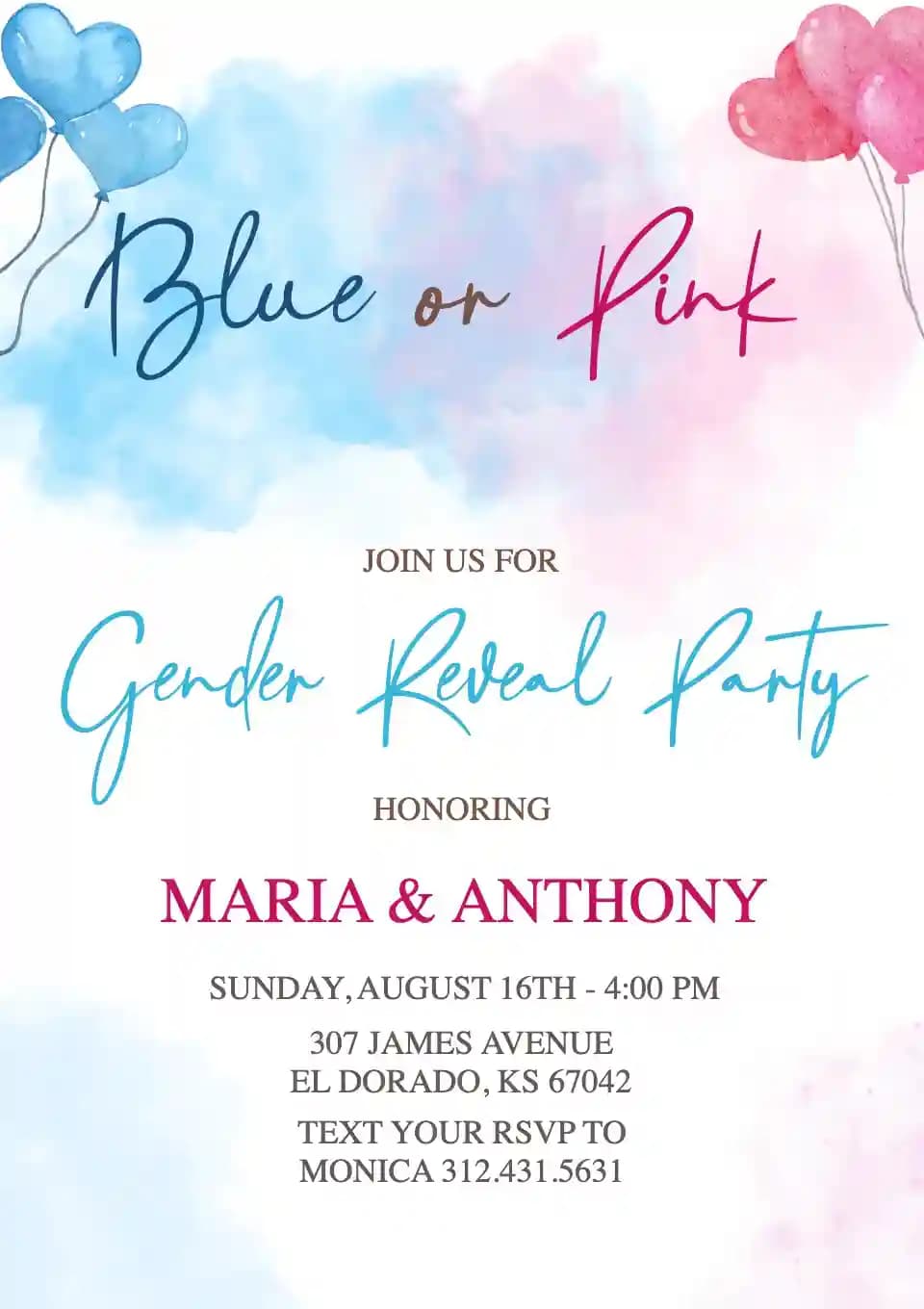 Invitaciones De Revelación De Género - Azul O Rosa