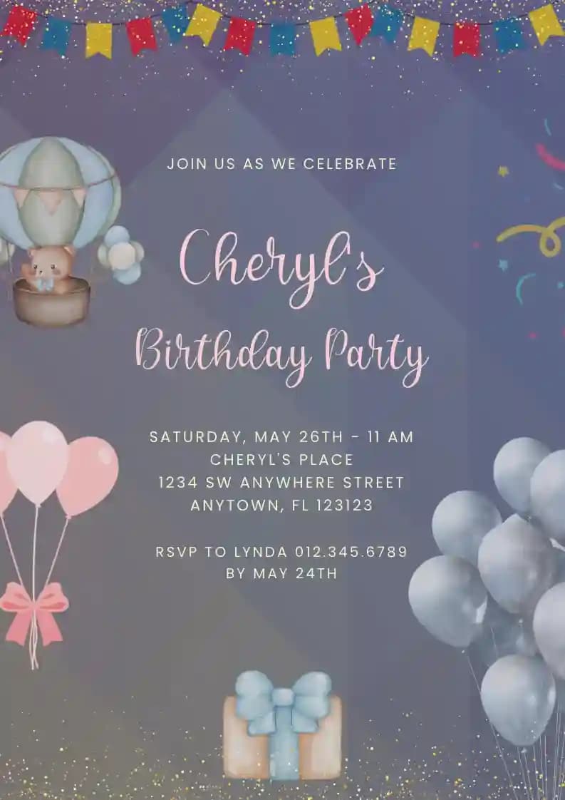 Invitations D'anniversaire Pour Enfants - Doux Ours En Peluche