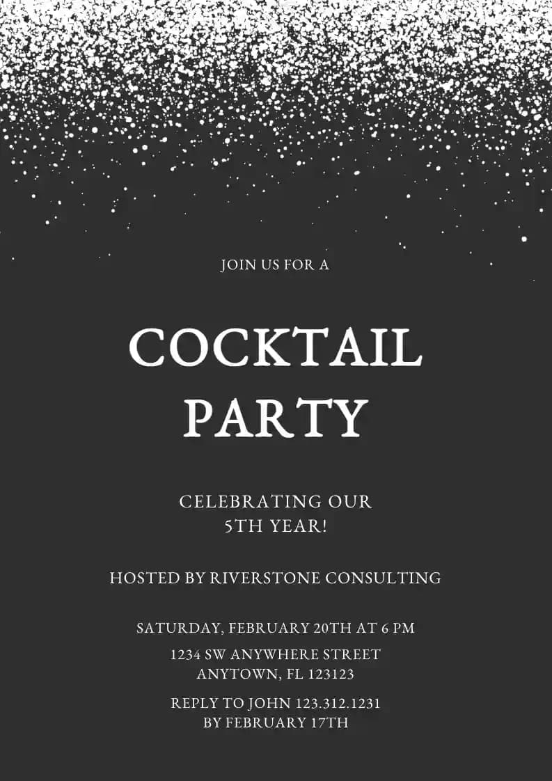 Cocktailkutsut - Glitter konfetti