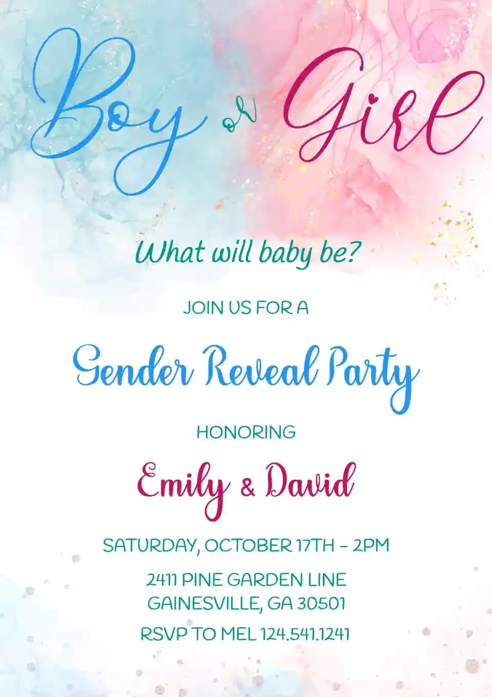 Invitaciones De Revelación De Género - Invitación De Revelación De Género