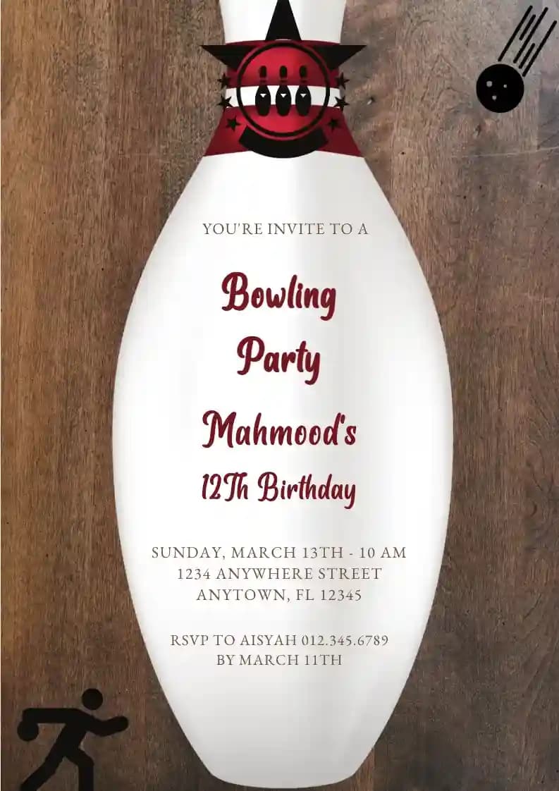 Children's Birthday Invitations - Bowling Party