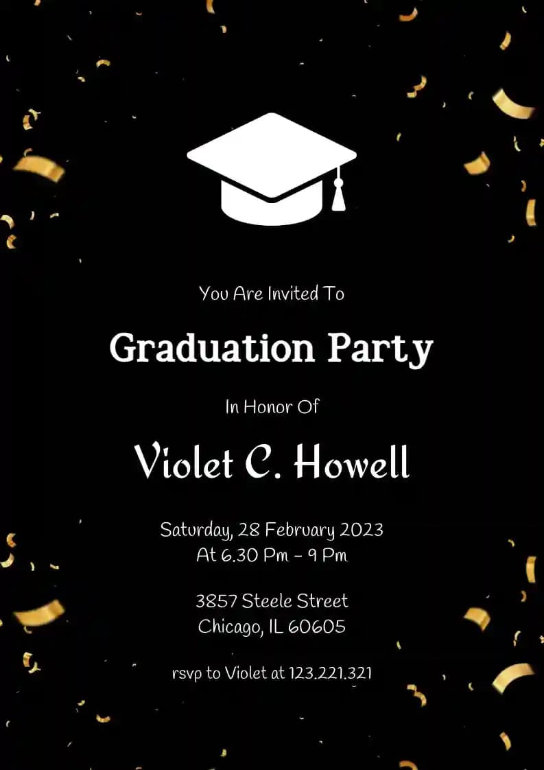 Graduation Party Invitations - Cool Confetti