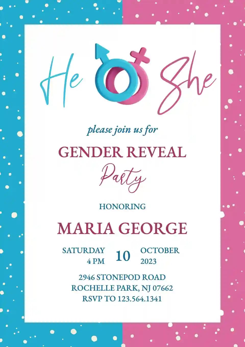 Invitasjoner Til Gender Reveal - Blå Og Rosa