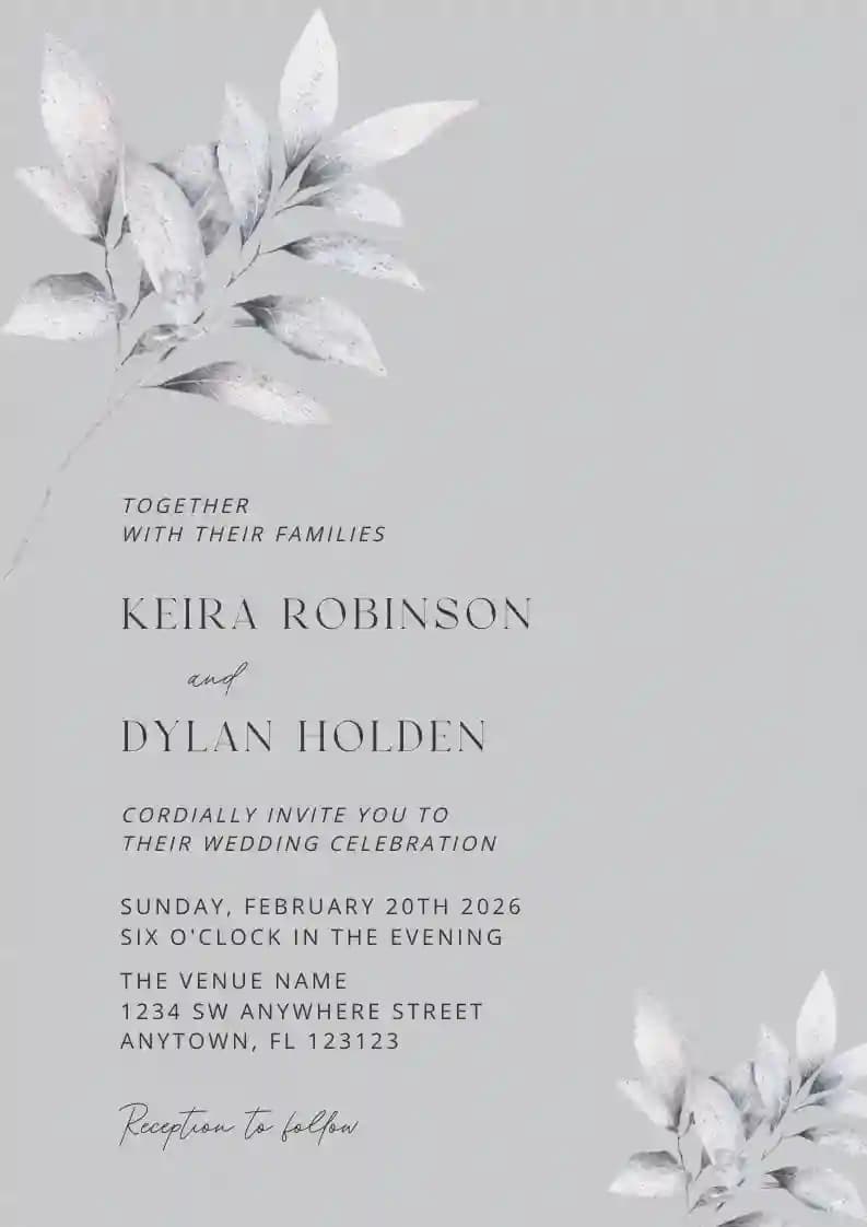Invitaciones De Boda - Flor Minimalista