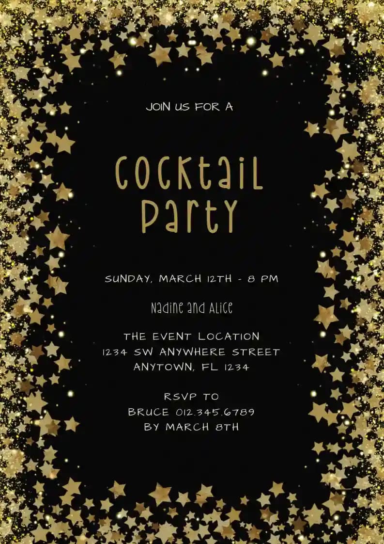 Invitations De Cocktail - Cocktail Pailleté
