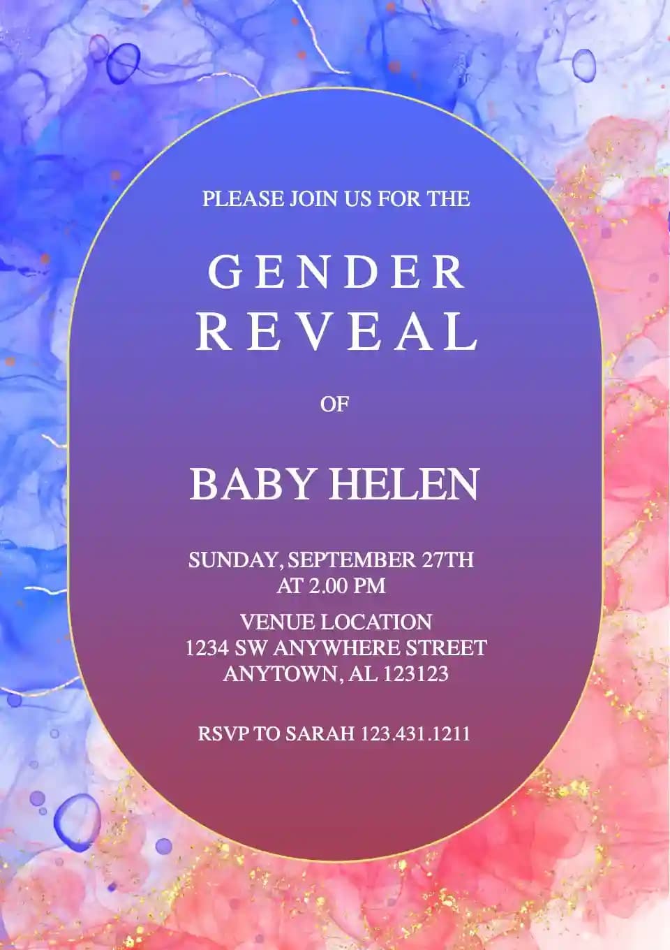 Gender reveal -kutsut - Suloinen sukupuolen paljastamiskutsu