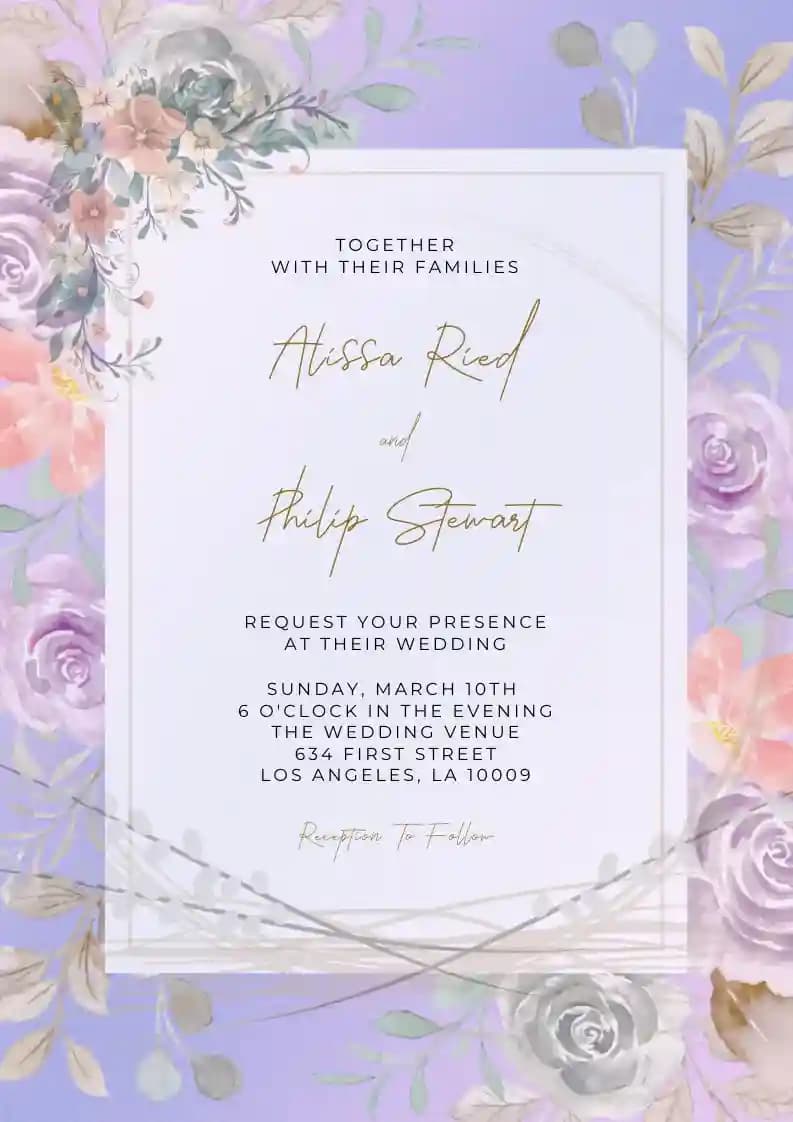 Wedding Invitations - Watercolor Flower