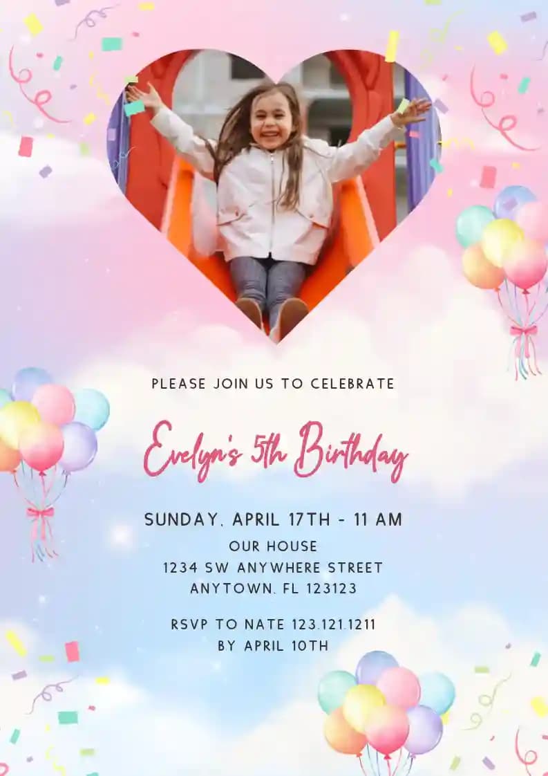 Invitations D'anniversaire Pour Enfants - Chérie