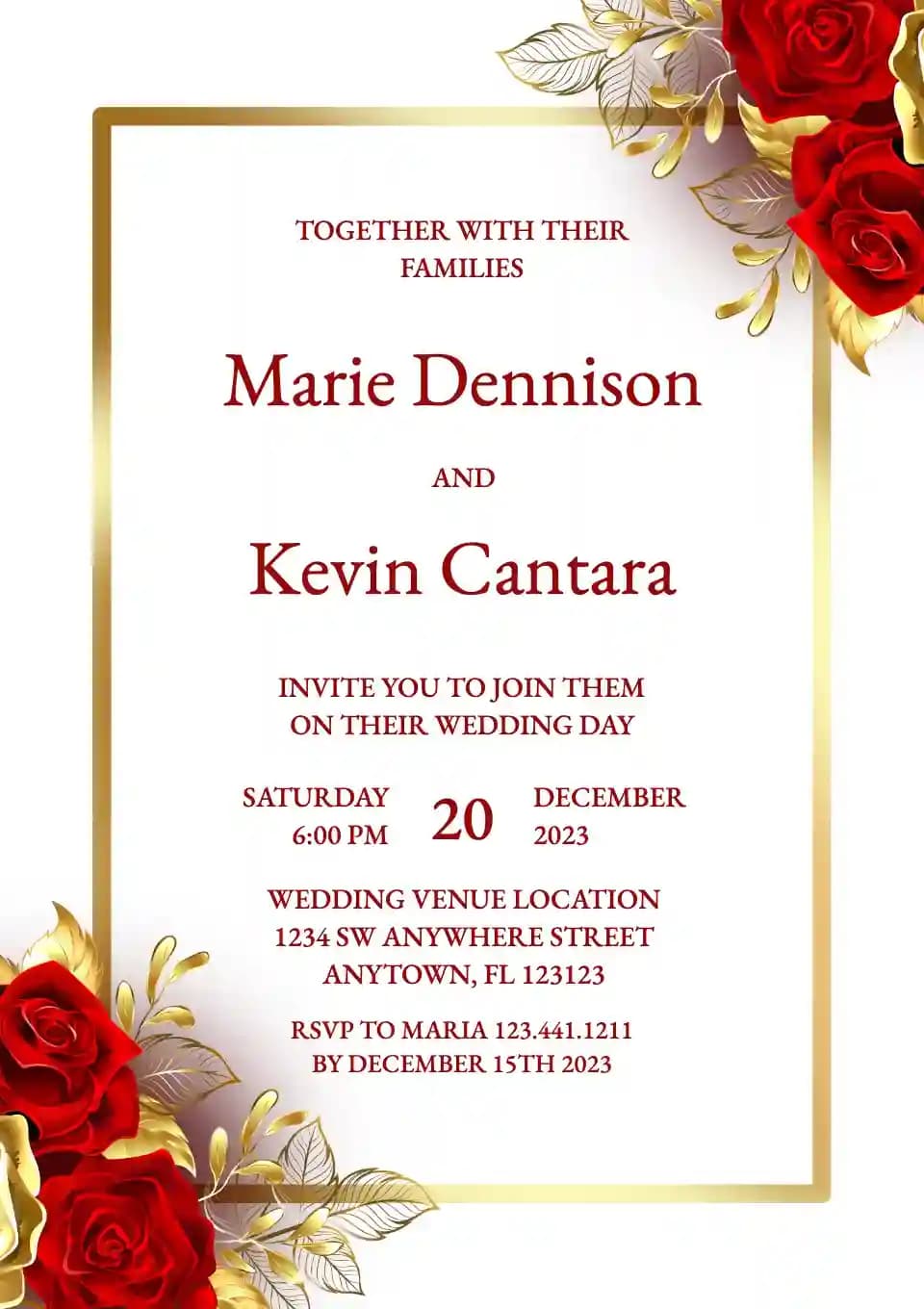 Wedding Invitations - Glowing Roses