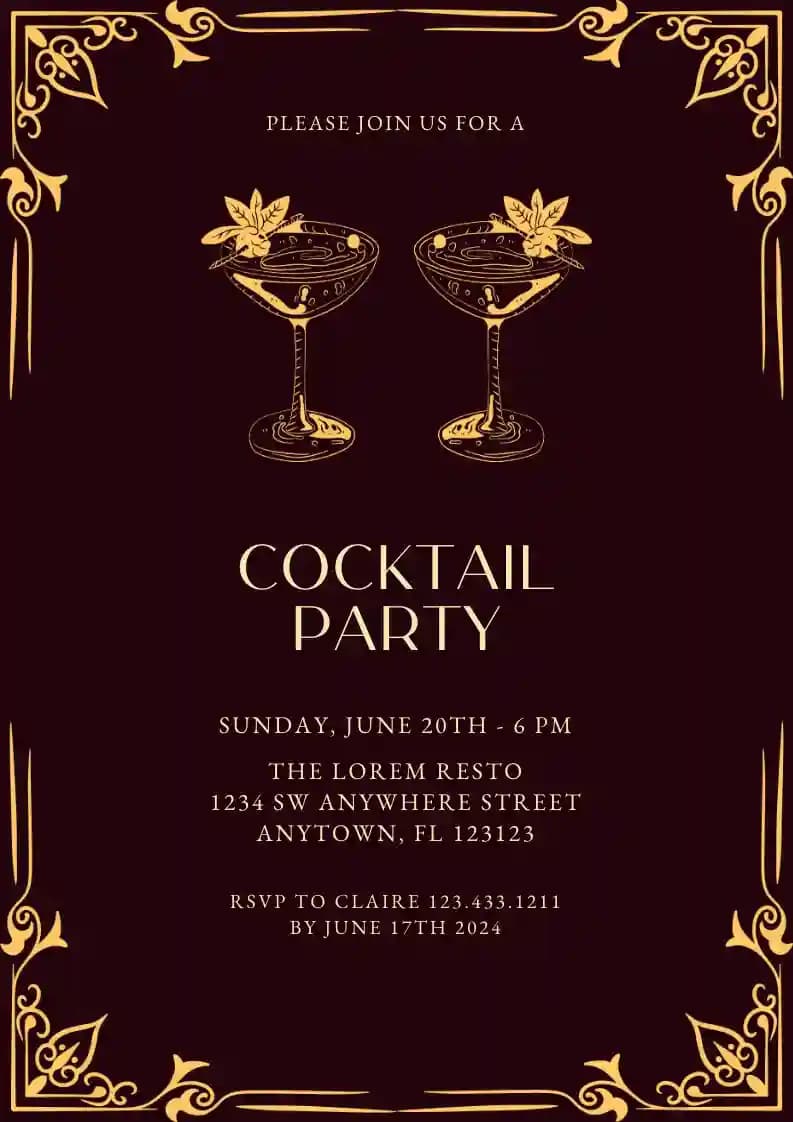 Inviti Per Cocktail Party - Bicchiere Da Cocktail