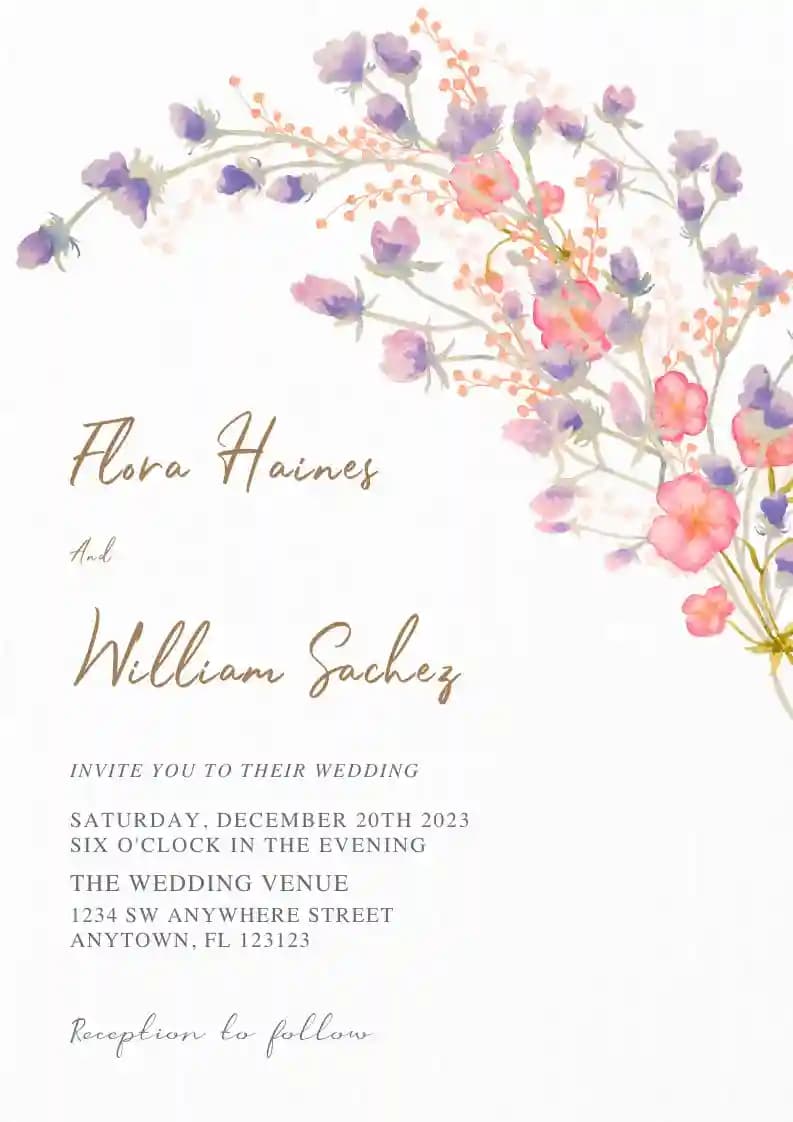 Wedding Invitations - Wildflower Bouquet