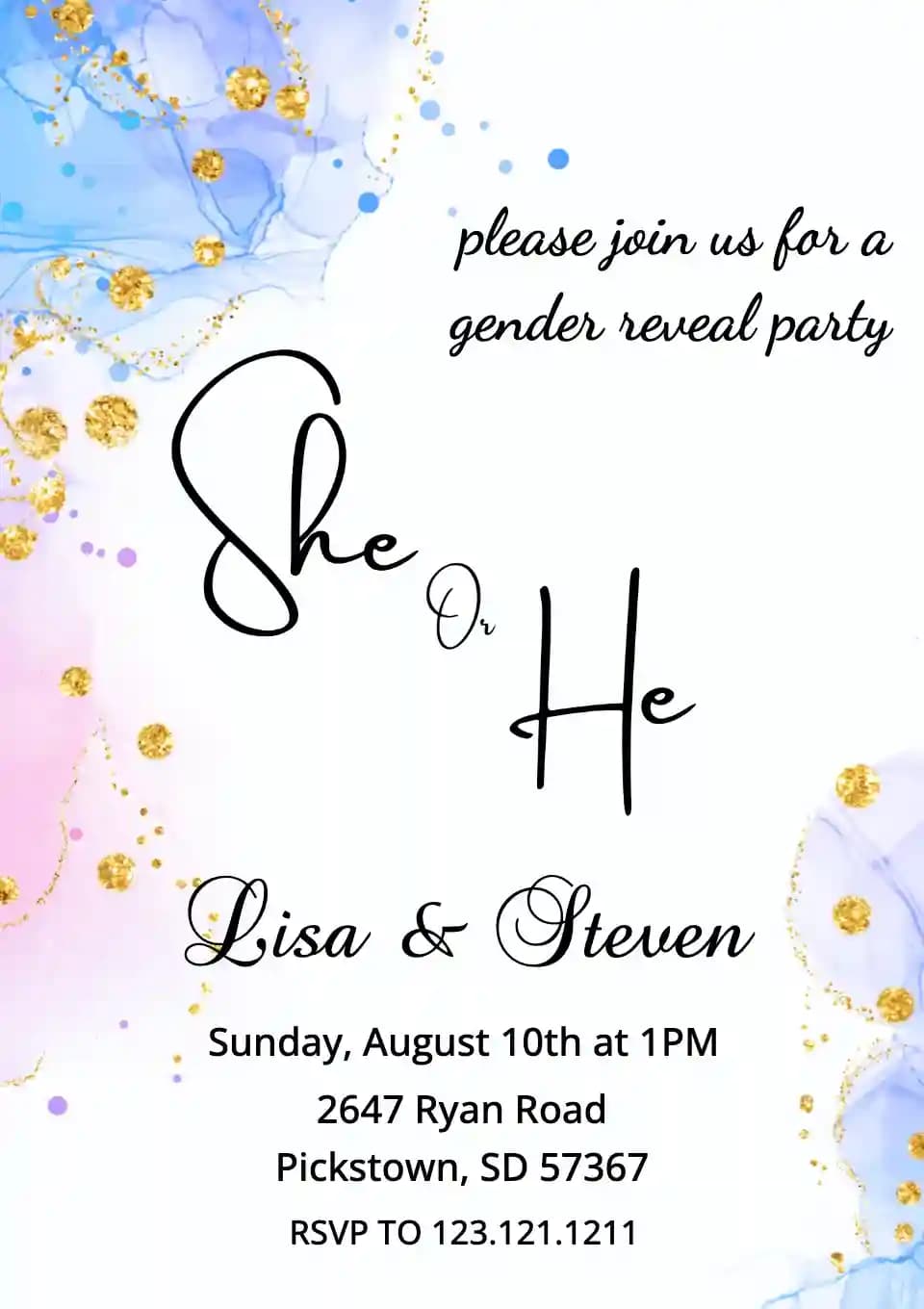 Inviti Per Gender Reveal - Scintilla D'oro