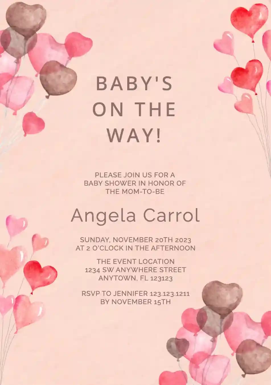 Baby Shower Invitationer - Akvarel Ballon