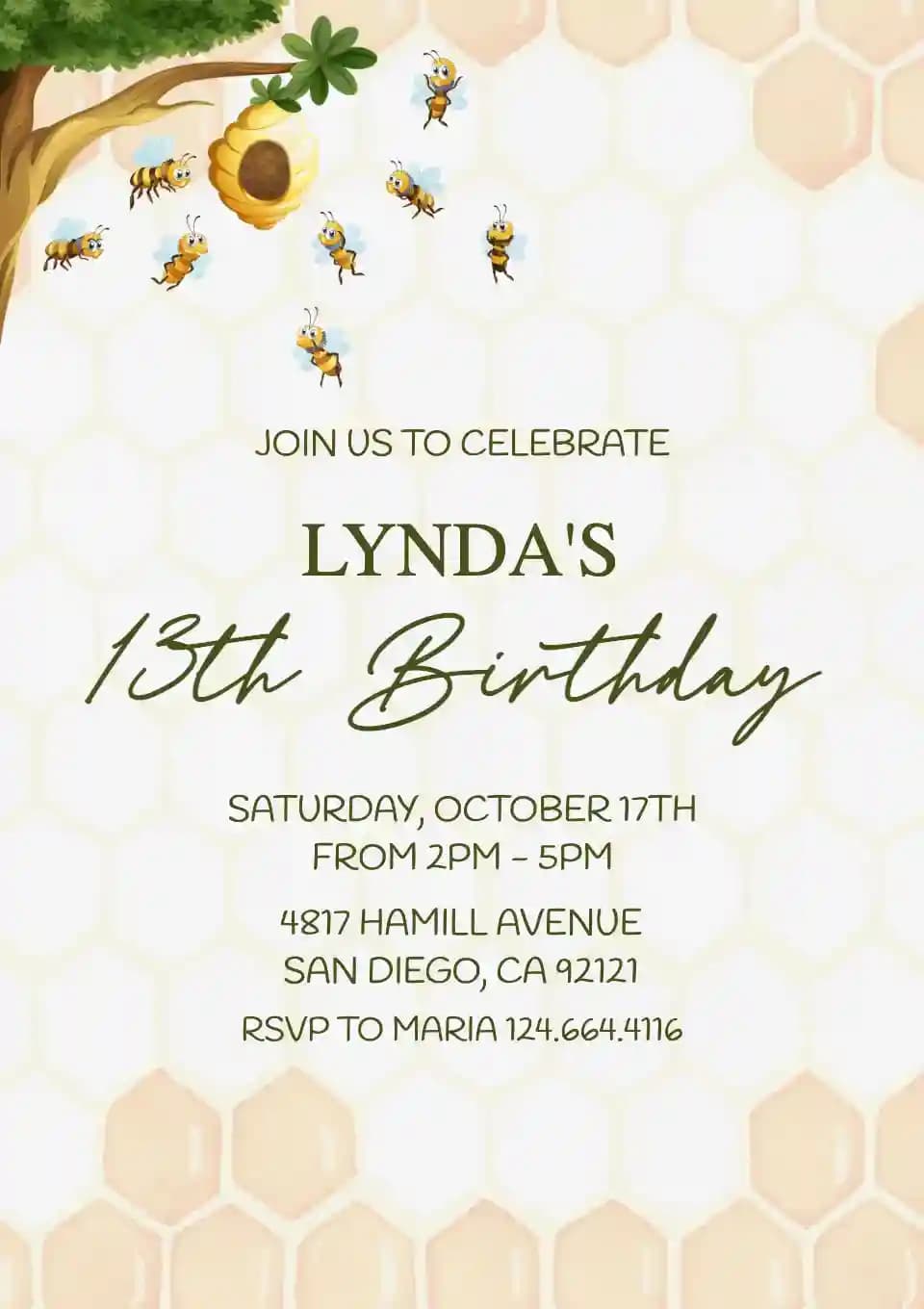 Children's Birthday Invitations - Bee